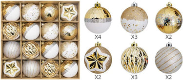 16 PCS Christmas Tree Ball Ornaments, 3.15in 2022 Xmas Ball Set Pendant, Christmas Shatterproof Ornaments Set, Hanging Ball for Holiday Party Wedding Decoration